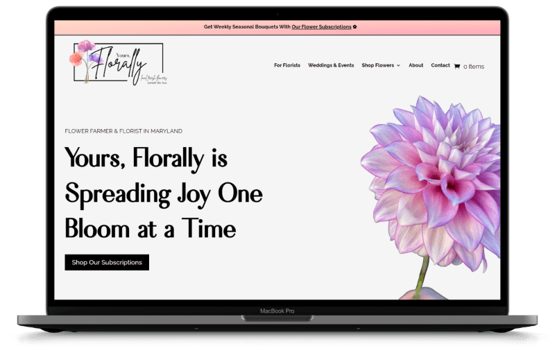 Website Design for Small Floral Business in Frederick Maryland