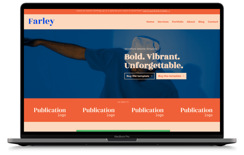 Wordpress divi website template for colorful creatives